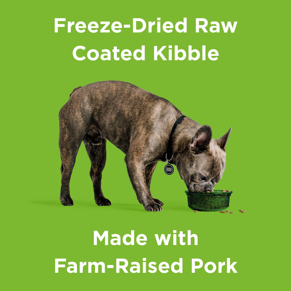 BIXBI Rawbble morceaux de porc frais visibles, nutrition riche.