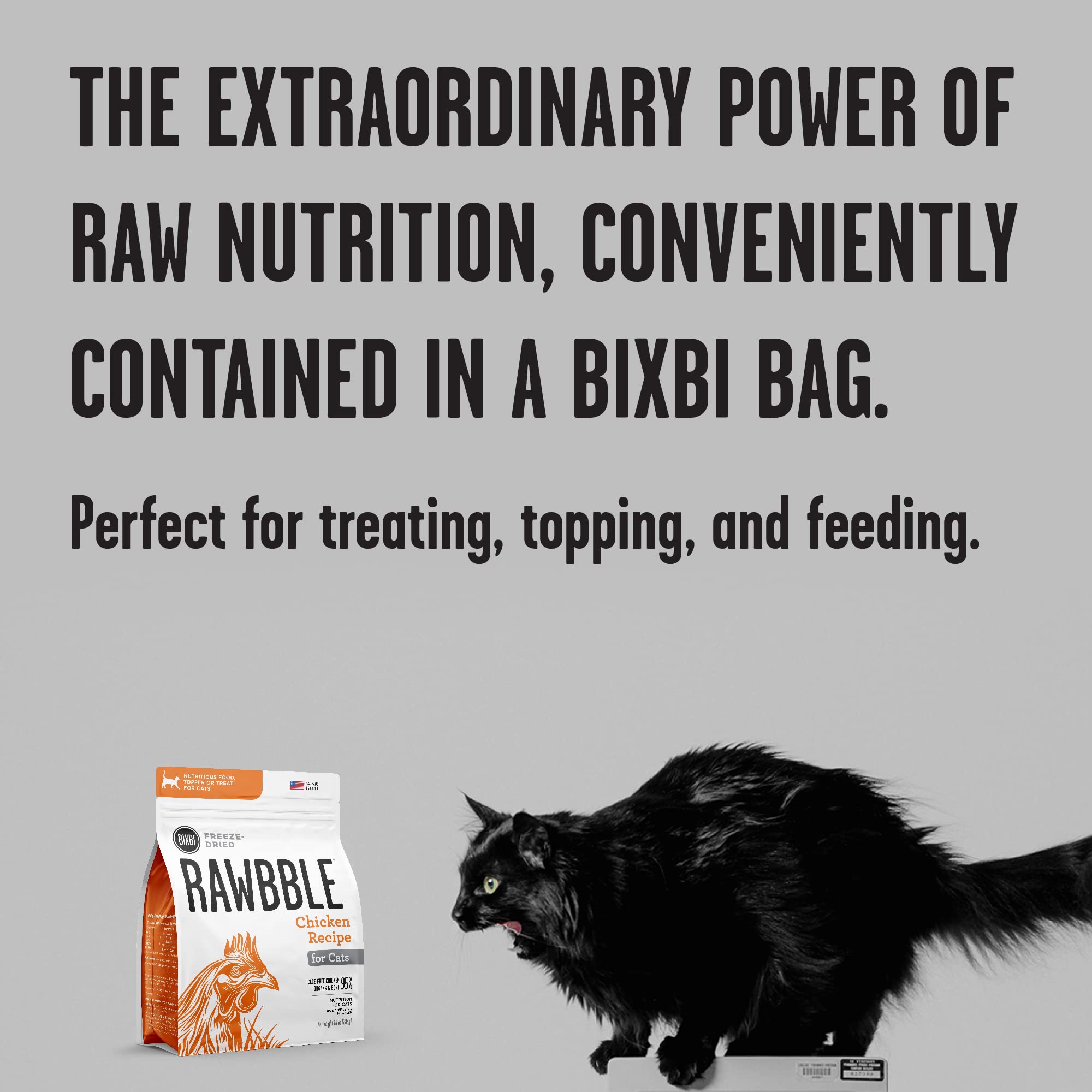 BIXBI Rawbble sans farine animale, composition naturelle et claire.