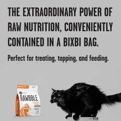 BIXBI Rawbble sans farine animale, composition naturelle et claire.