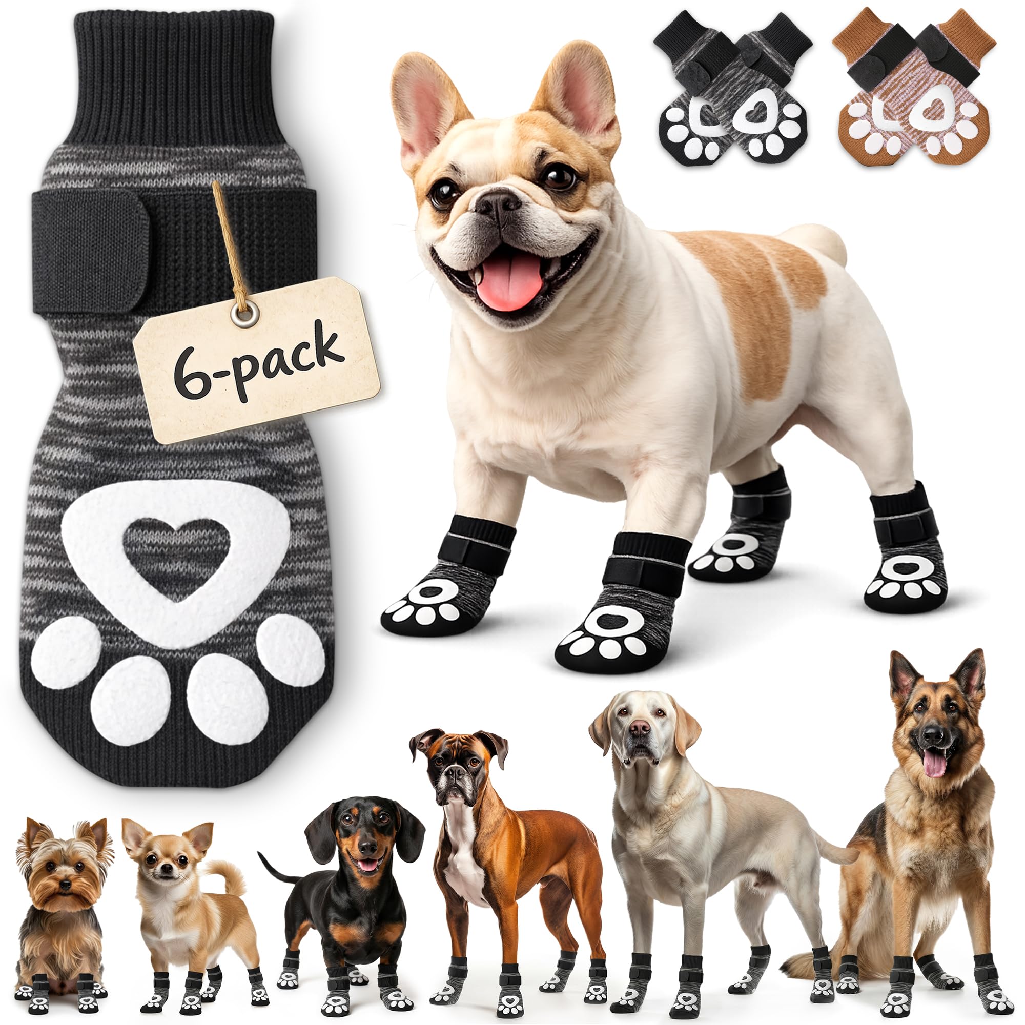 Chaussettes anti-glisse Bixie portées par un chien pour traction accrue