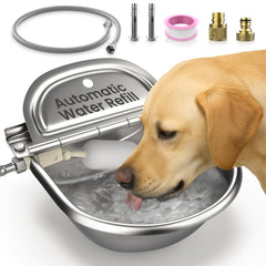 Bkhdesign gamelle eau auto en acier inox, alimentation continue pour chiens et animaux.