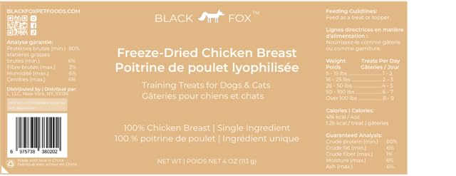 Qualité humaine pour friandise naturelle et savoureuse BLACK FOX.