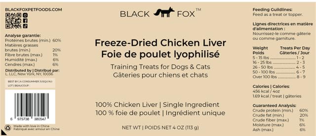 BLACK FOX goût naturel, friandises saines pour chiens et chats.