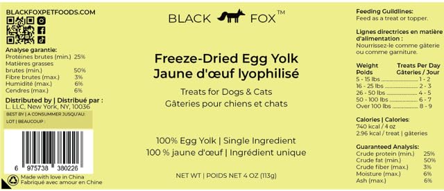 Topper simple pour enrichir les repas avec BLACK FOX œuf jaune séché