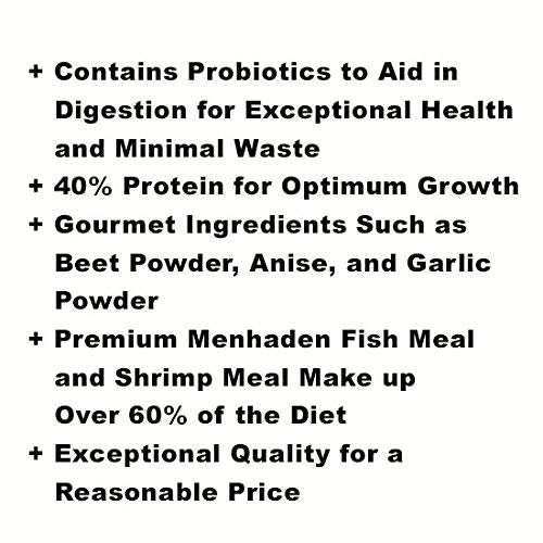 Composition Blackwater Gold-N à 60% poisson menhaden, crevettes et farine de blé pour nutrition riche.