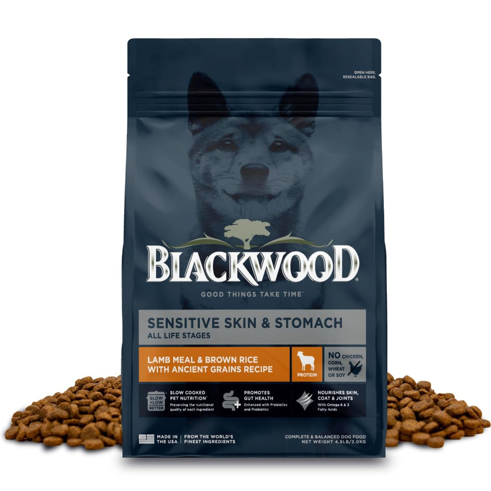 Blackwood croquettes sensibles pour chien: texture riche et peau saine.