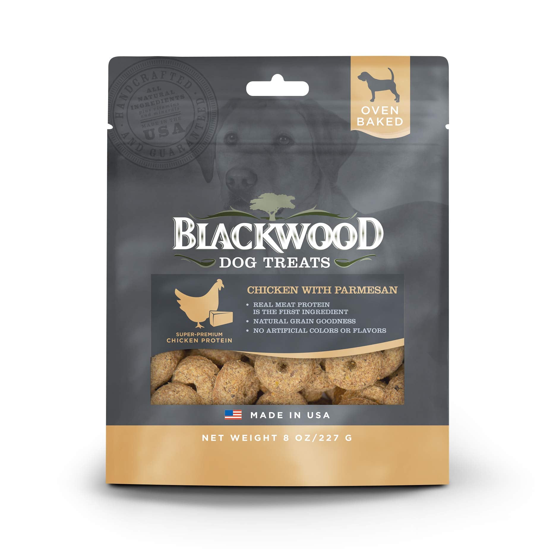 Friandises Blackwood poulet parmesan pour chien, récompense savoureuse et pratique.