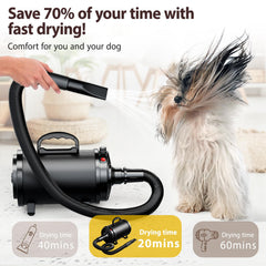 Blanlody sèche-chien avec embouts différents pour adapter le flux au pelage.