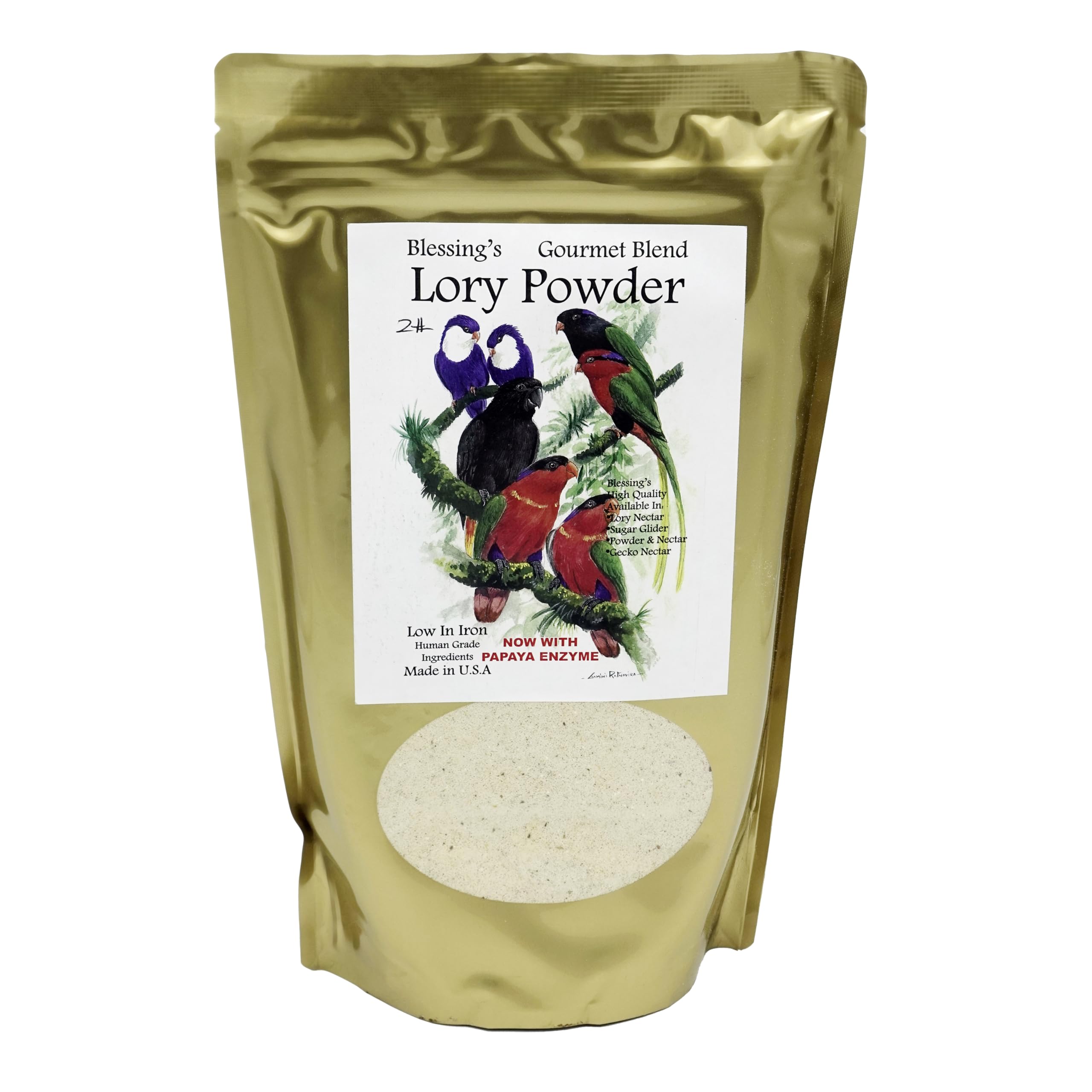 Blessings Gourmet Lory - poudre séchée prête à nourrir les perroquets nectarivores.