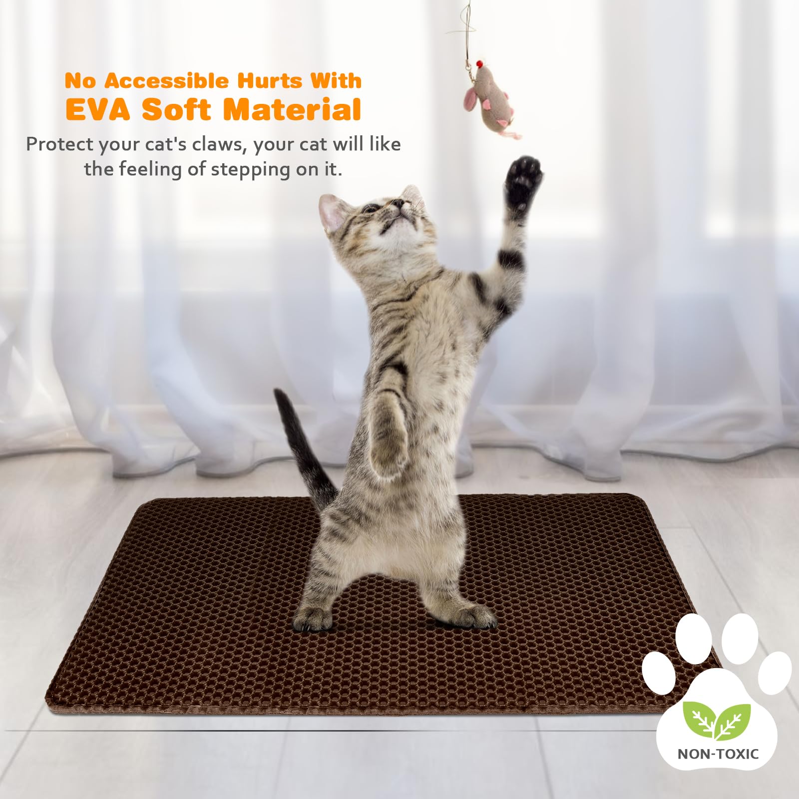 BlissStorm Tapis Litière antidérapant : base sécurisante pour empêcher le déplacement.