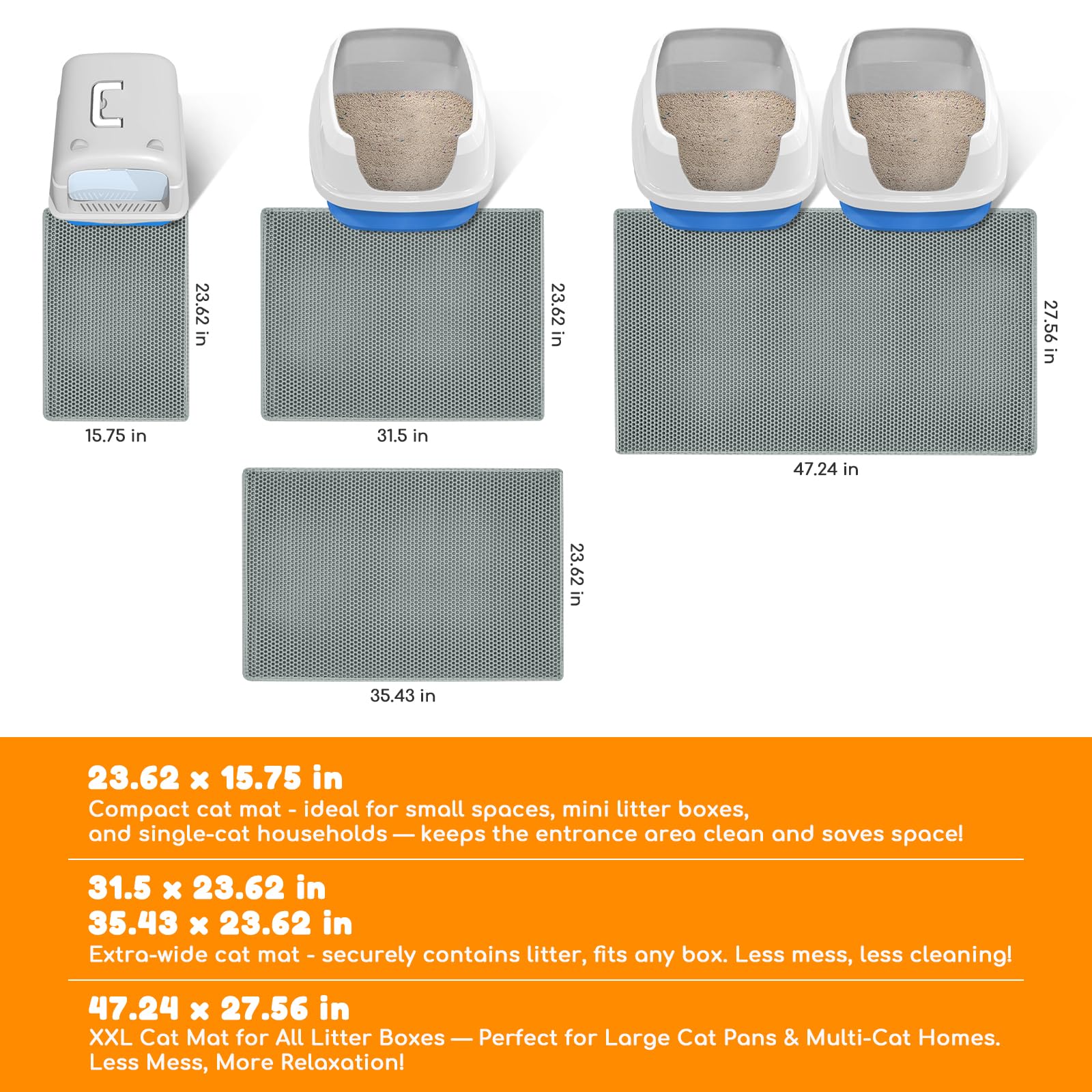 Blissstorm Tapis Litière Base Impermeable Anti-Derapage protège votre sol.