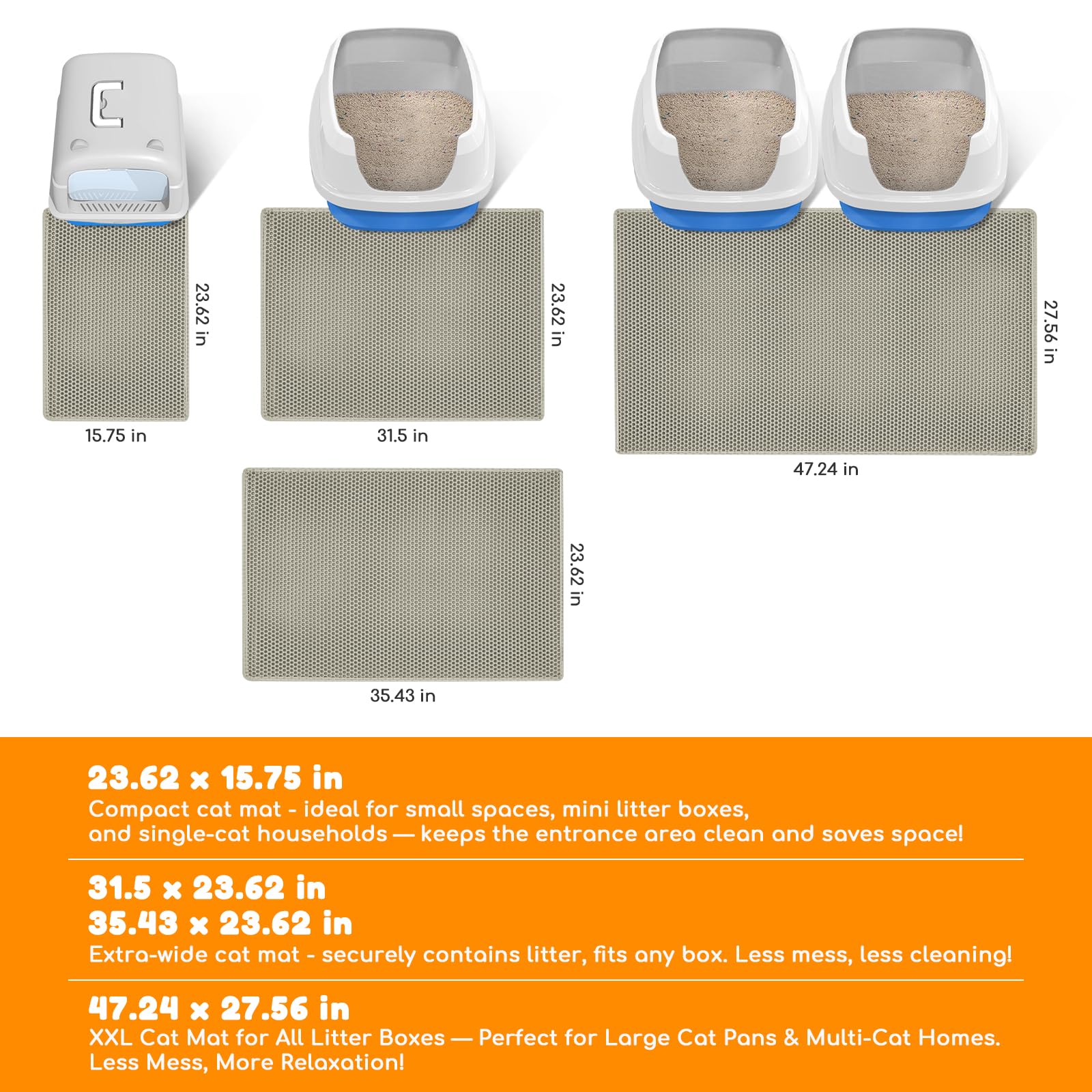Blissstorm tapis-litière extra-large base imperméable: protège le sol.