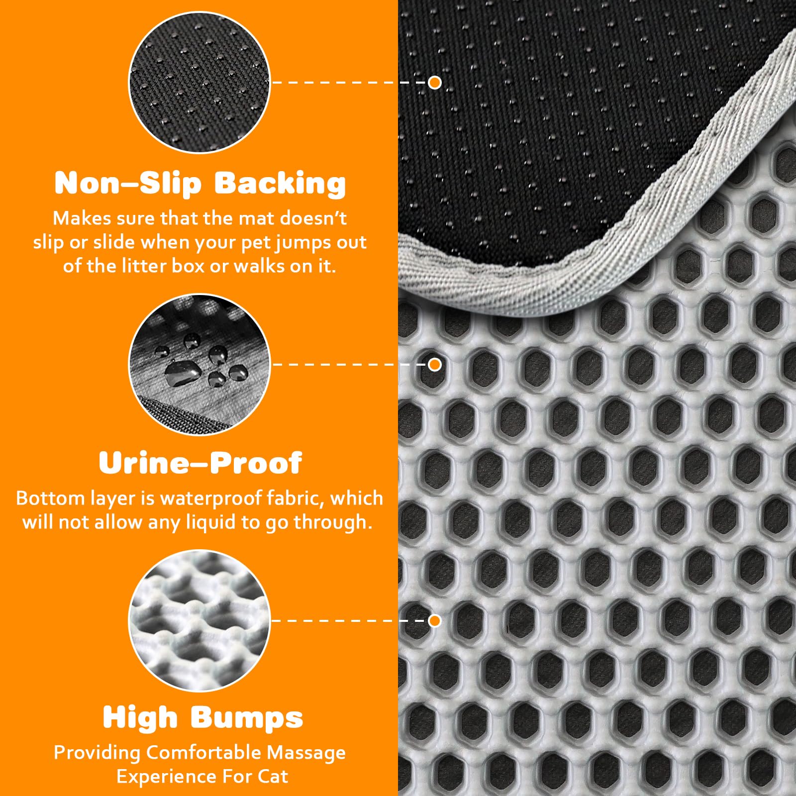 BlissStorm Tapis Litière doux-pattes : toucher agréable pour les pattes sensibles.