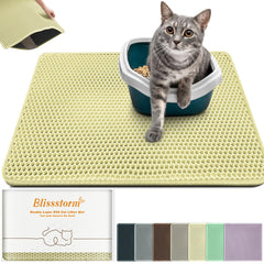 Blissstorm Tapis Litière XXL Extra Large – nid d'abeille, capture les grains sur les pattes.