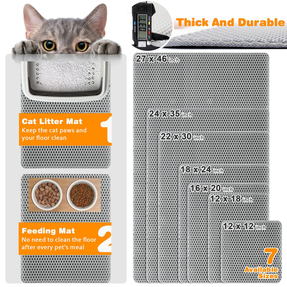 BlissStorm tapis-litiere-impermeable-gris design double couche nid d'abeilles facilite ramassage