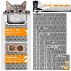 BlissStorm tapis-litiere-impermeable-gris design double couche nid d'abeilles facilite ramassage