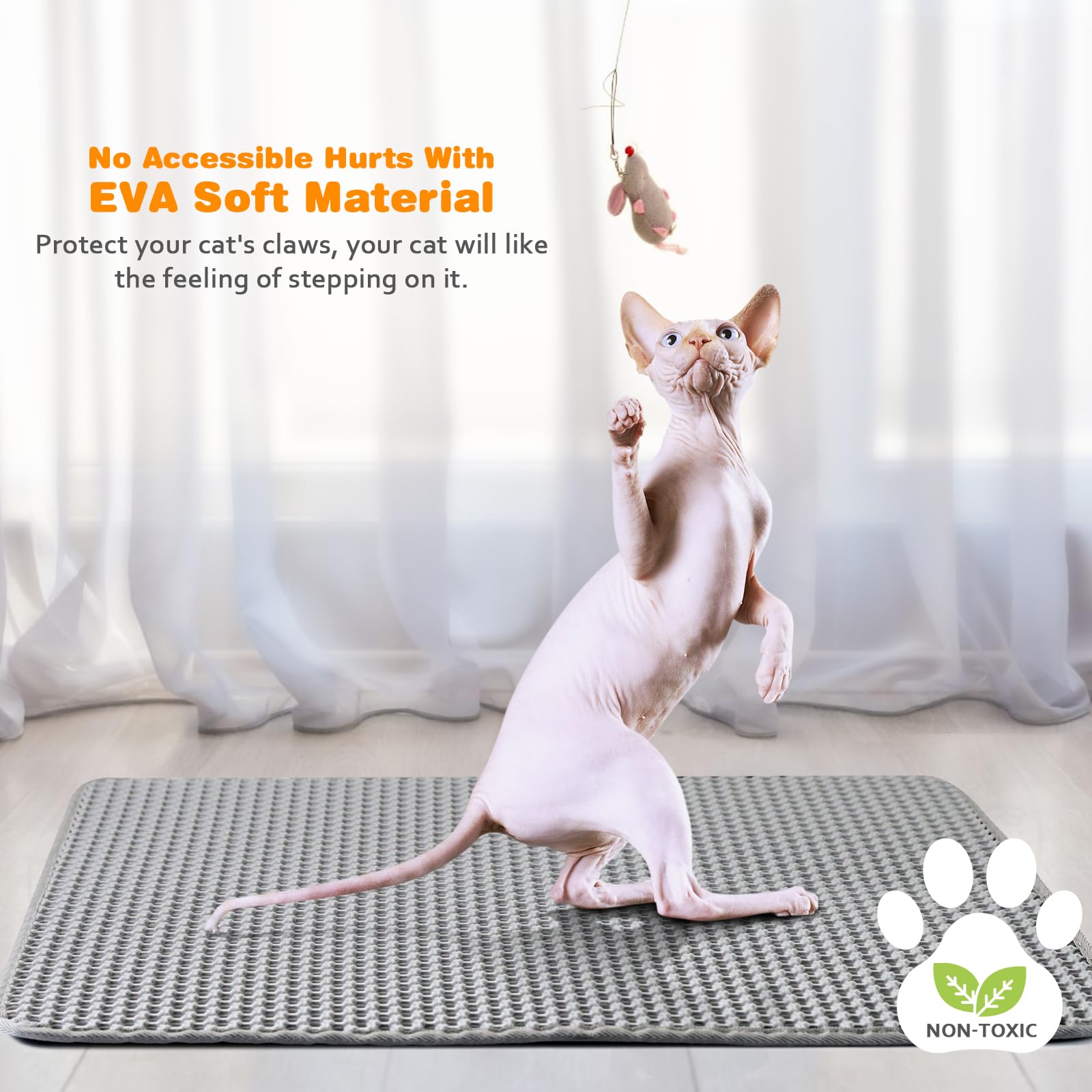 BlissStorm tapis-litiere-impermeable-gris polyvalent et sûr pour animaux