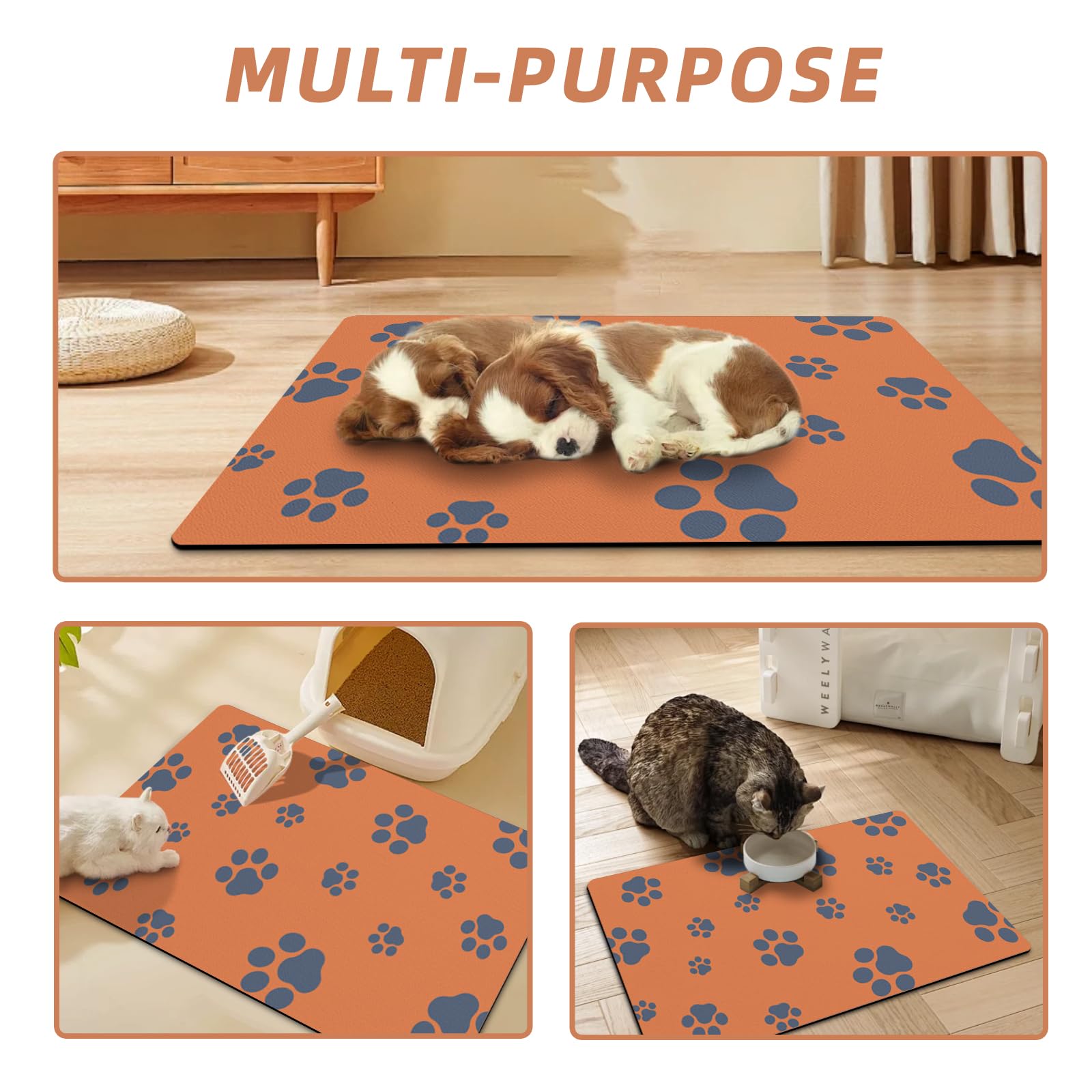 Tapis Blkjsgly grande taille 18×30 pouces pour plusieurs bols.