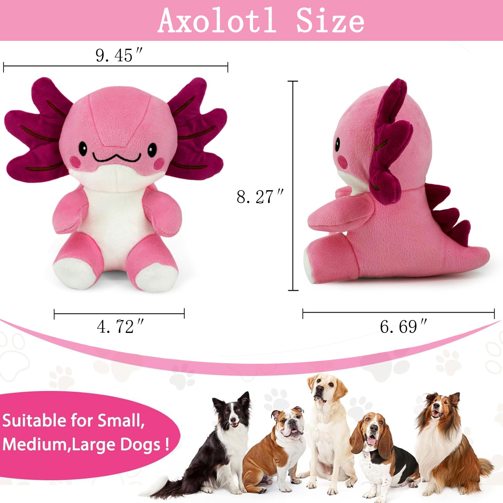 Design rose Blnboimrun axolotl interactif, attirant l’attention et stimulant l’activité.