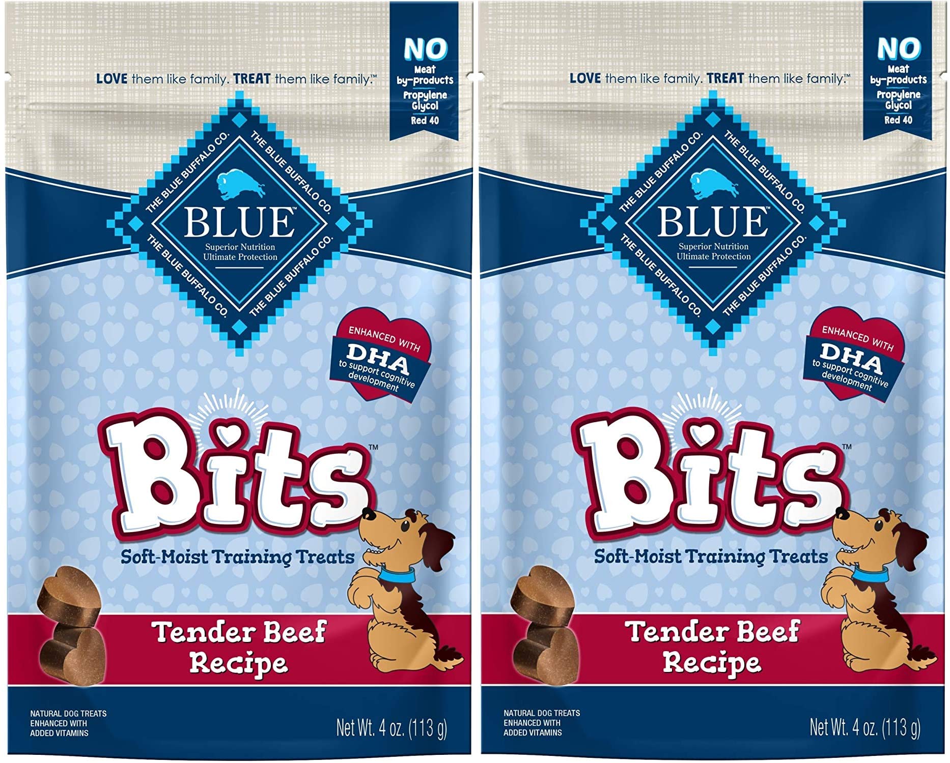 Friandises Blue Bits au boeuf tendre dans l'emballage pratique.