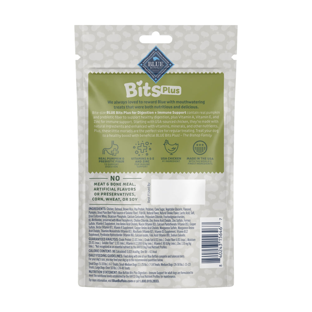 Blue Buffalo BLUE Bits Plus – soutien immunitaire avec vitamines A et E et zinc.
