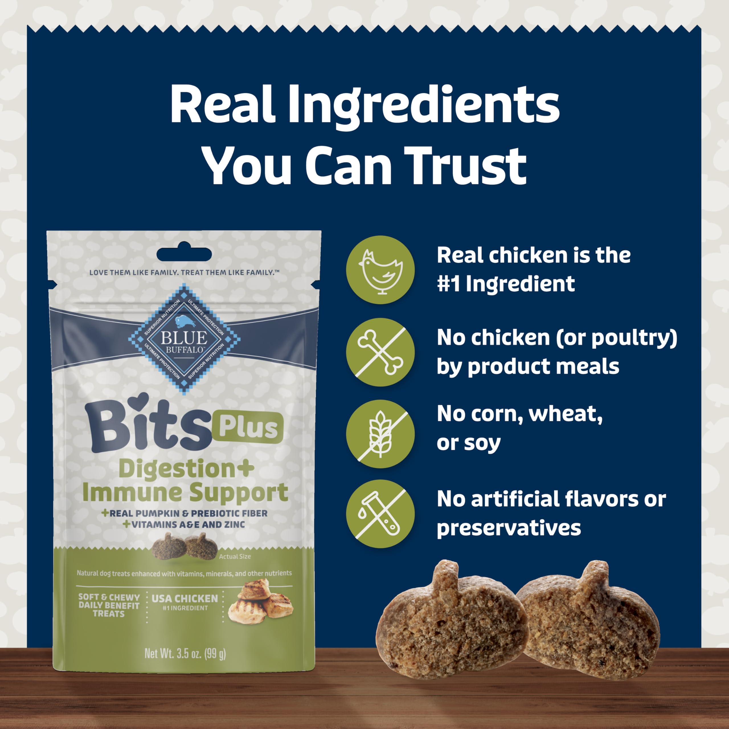 Blue Buffalo BLUE Bits Plus – texture douce et moelleuse.
