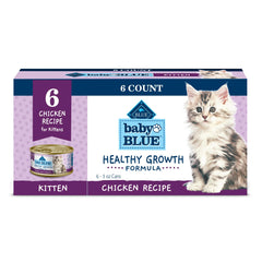 Blue Buffalo Baby Blue chaton pâté: premier ingrédient poulet, repas appétissant.
