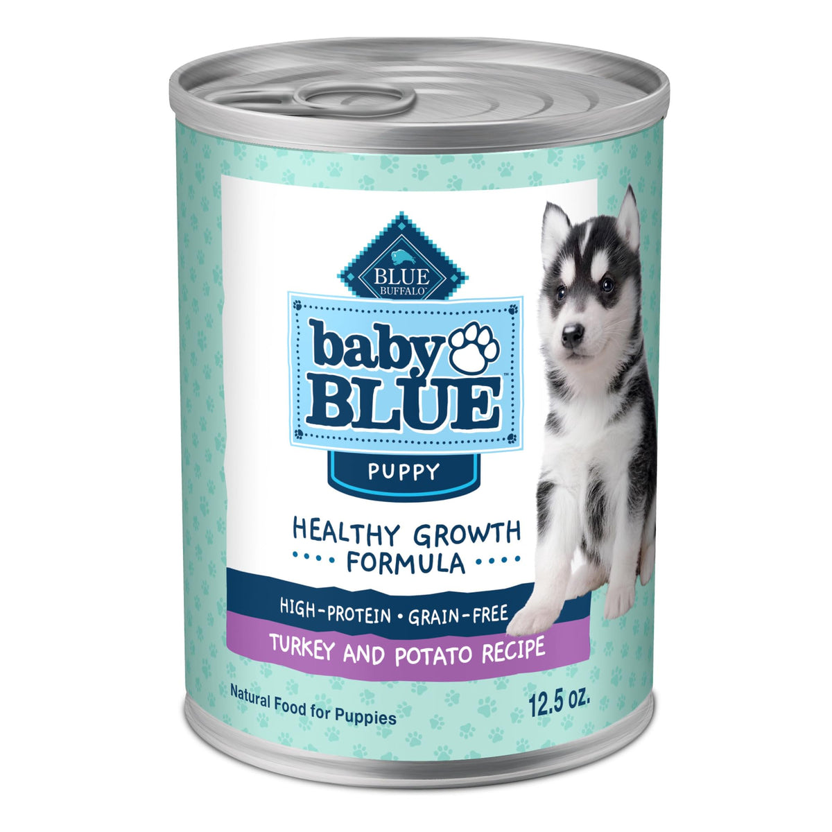 Blue Buffalo Baby BLUE conserve chiots dinde et légumes, favorise croissance et énergie.