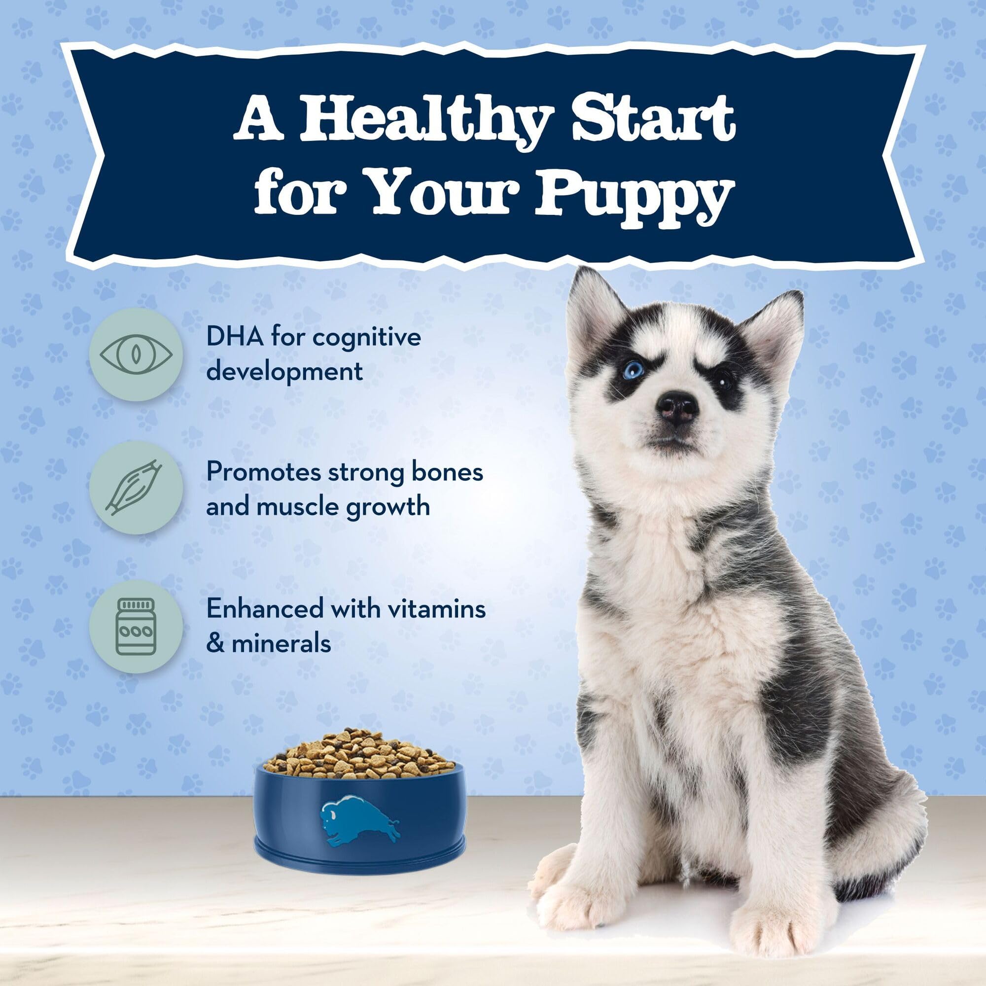 Blue Buffalo Baby BLUE – sachet de 4 livres prêt à nourrir les chiots.