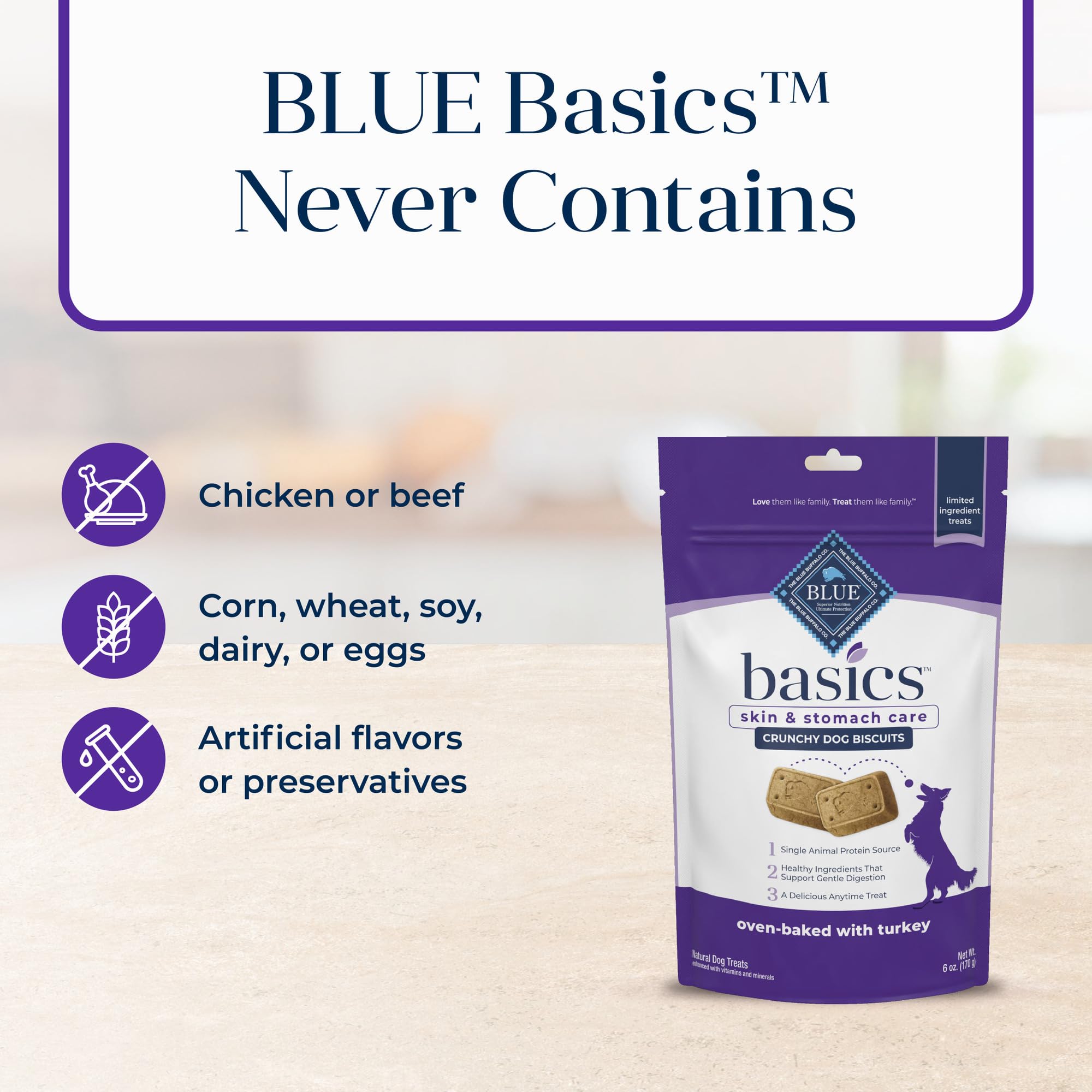 Blue Buffalo Basics : protéine de dinde de qualité comme base de la recette.