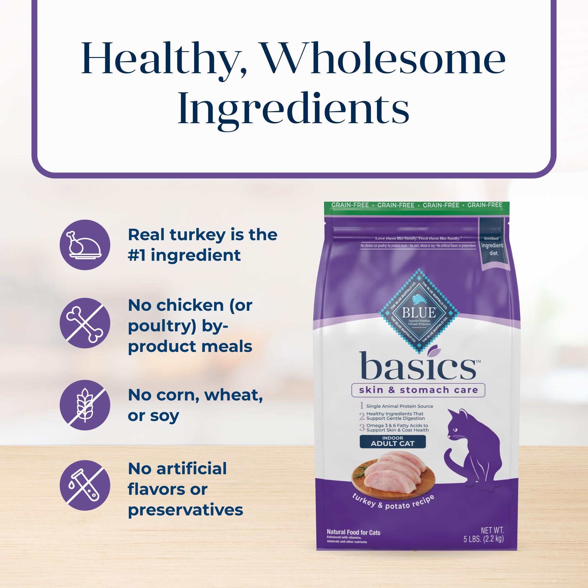 Blue Buffalo Basics Chat d’Intérieur – alimentation quotidienne adaptée.