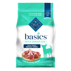 Blue Buffalo Basics: agneau premier ingrédient pour petit chien, soutien musculaire et énergie.