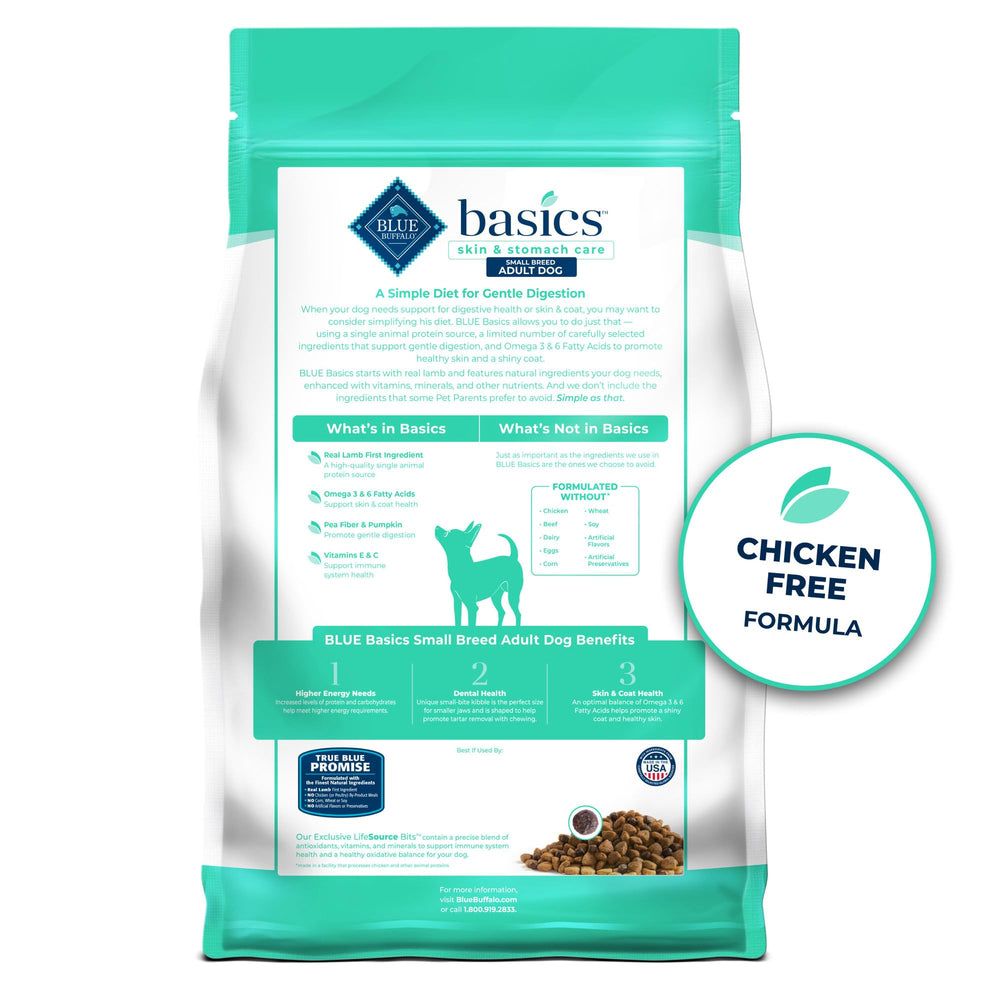 Blue Buffalo Basics avec agneau et pomme de terre, soutien digestif doux.