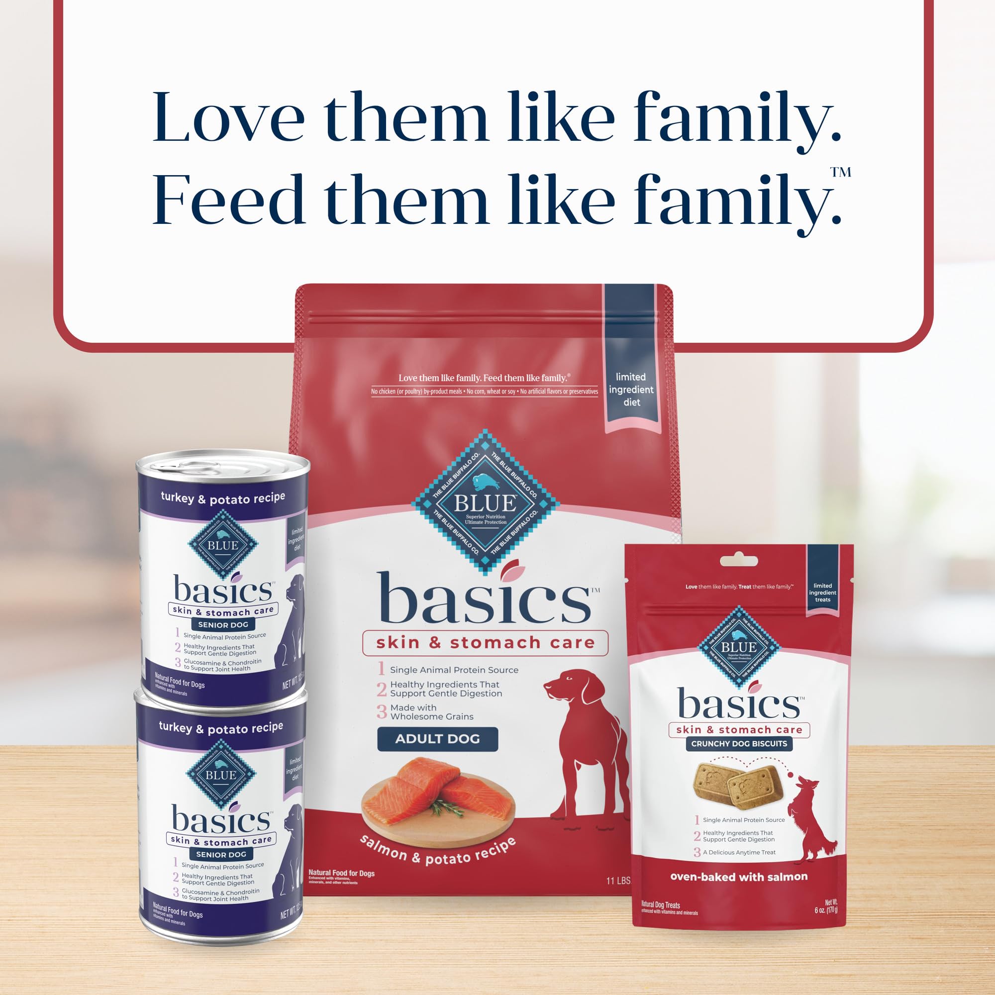 Blue Buffalo Basics contient oméga-3 et oméga-6 pour peau et pelage