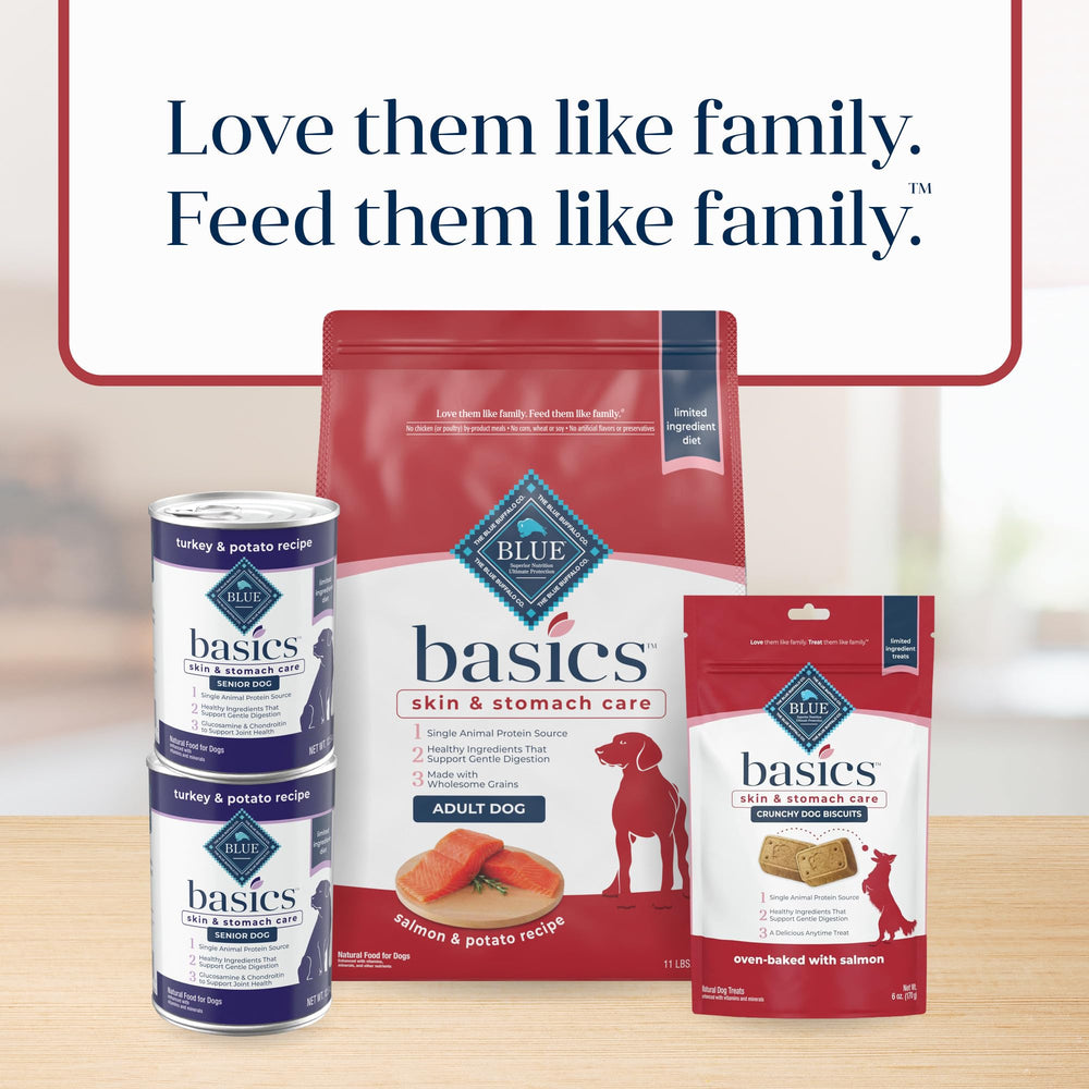 Blue Buffalo Basics contient oméga-3 et oméga-6 pour peau et pelage