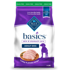 Blue Buffalo Basics premier ingre9dient dinde, proteine cle9e pour chiens adultes.
