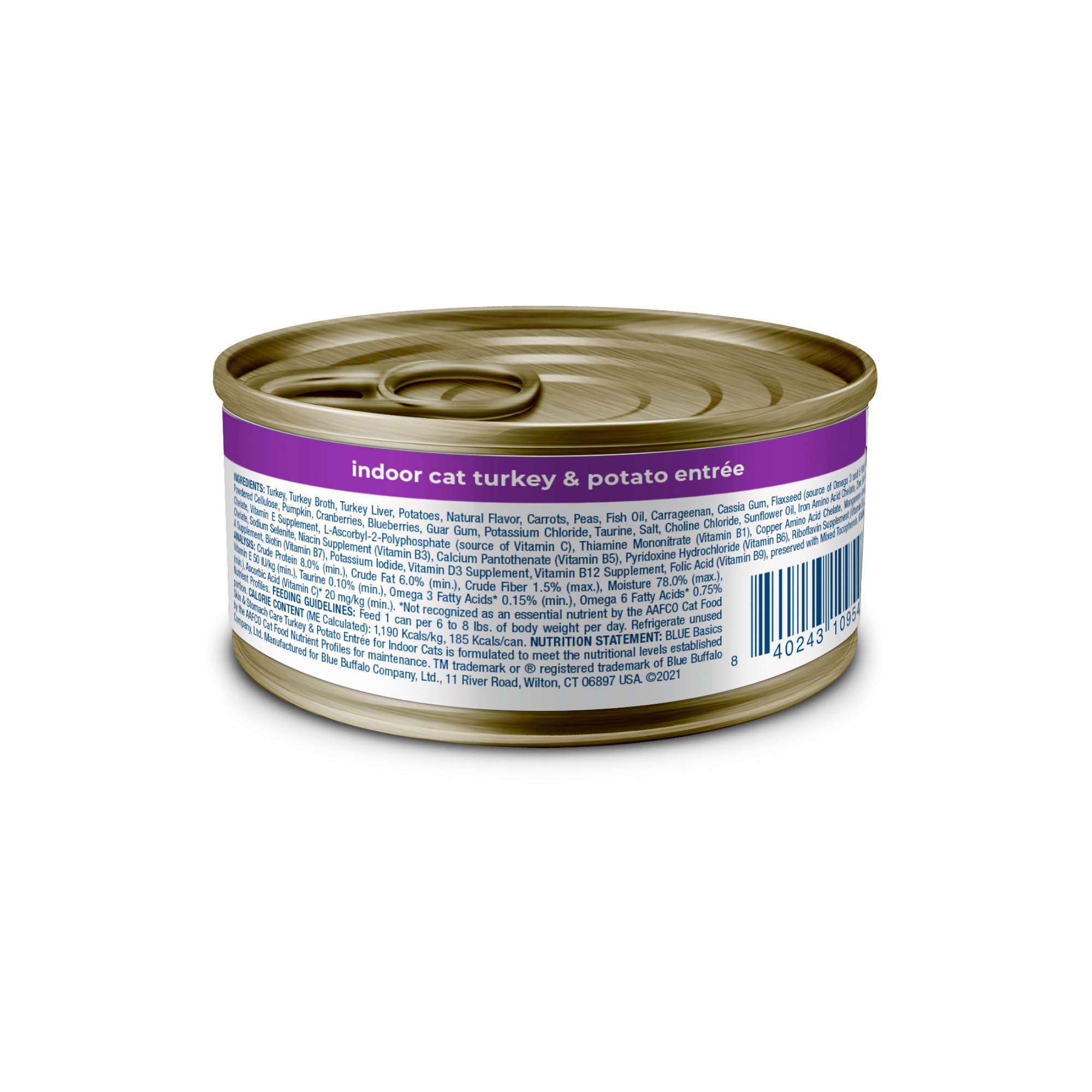 Blue Buffalo Basics sans cereales, pate digeste pour chats sensibles.