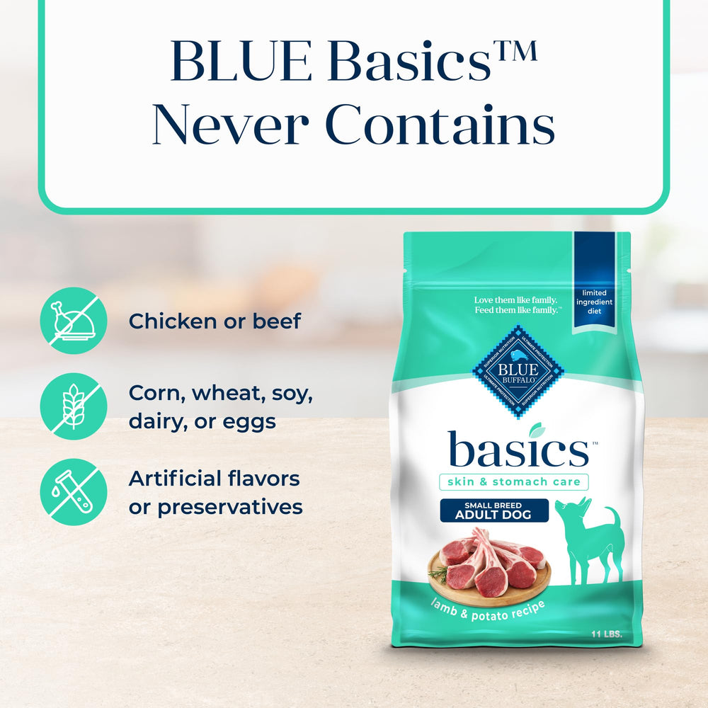 Blue Buffalo Basics sans maïs, blé ou soja, choix naturel et simple.