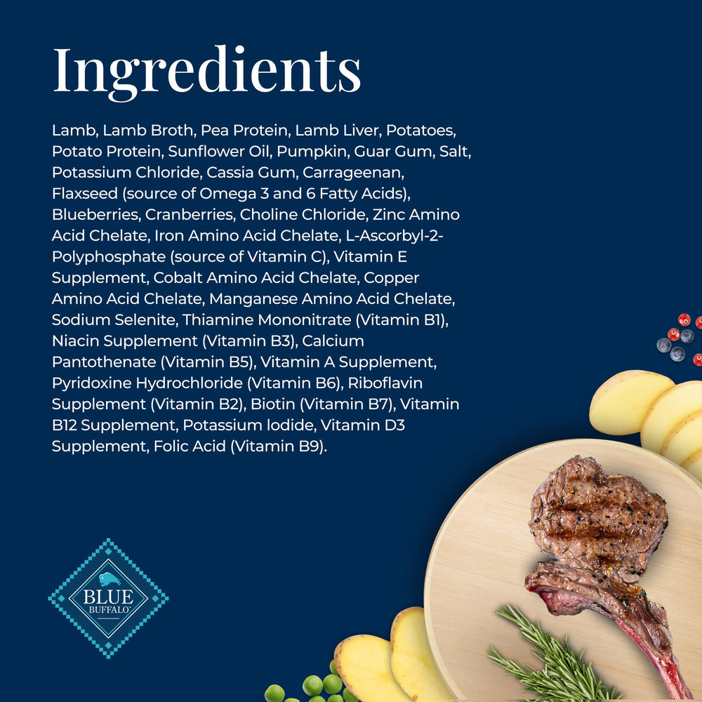 Formule sans poulet ni sous-produits, ingrédients naturels visibles