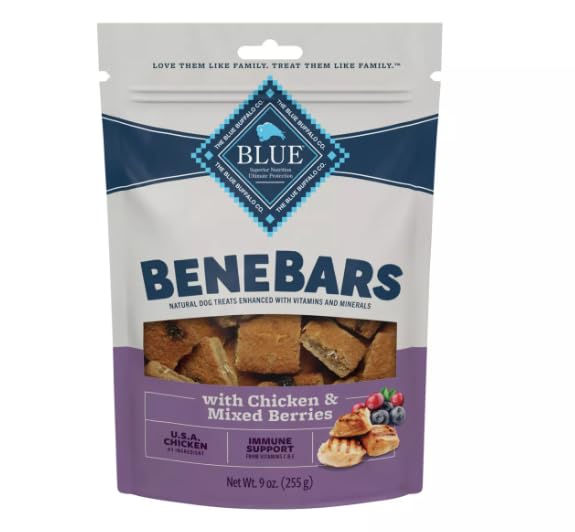 Blue Buffalo BeneBars Immunité – friandise au poulet américain pour soutenir le système immunitaire.