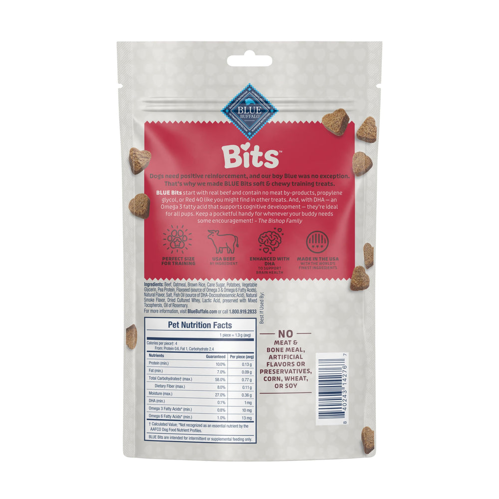 Blue Buffalo Bits boeuf premier ingrédient, récompense savoureuse.