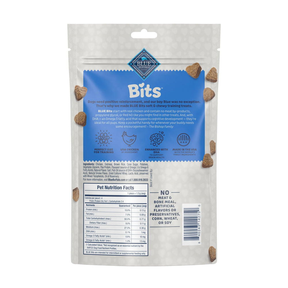 Emballage BLUE Bits montrant ingrédients naturels