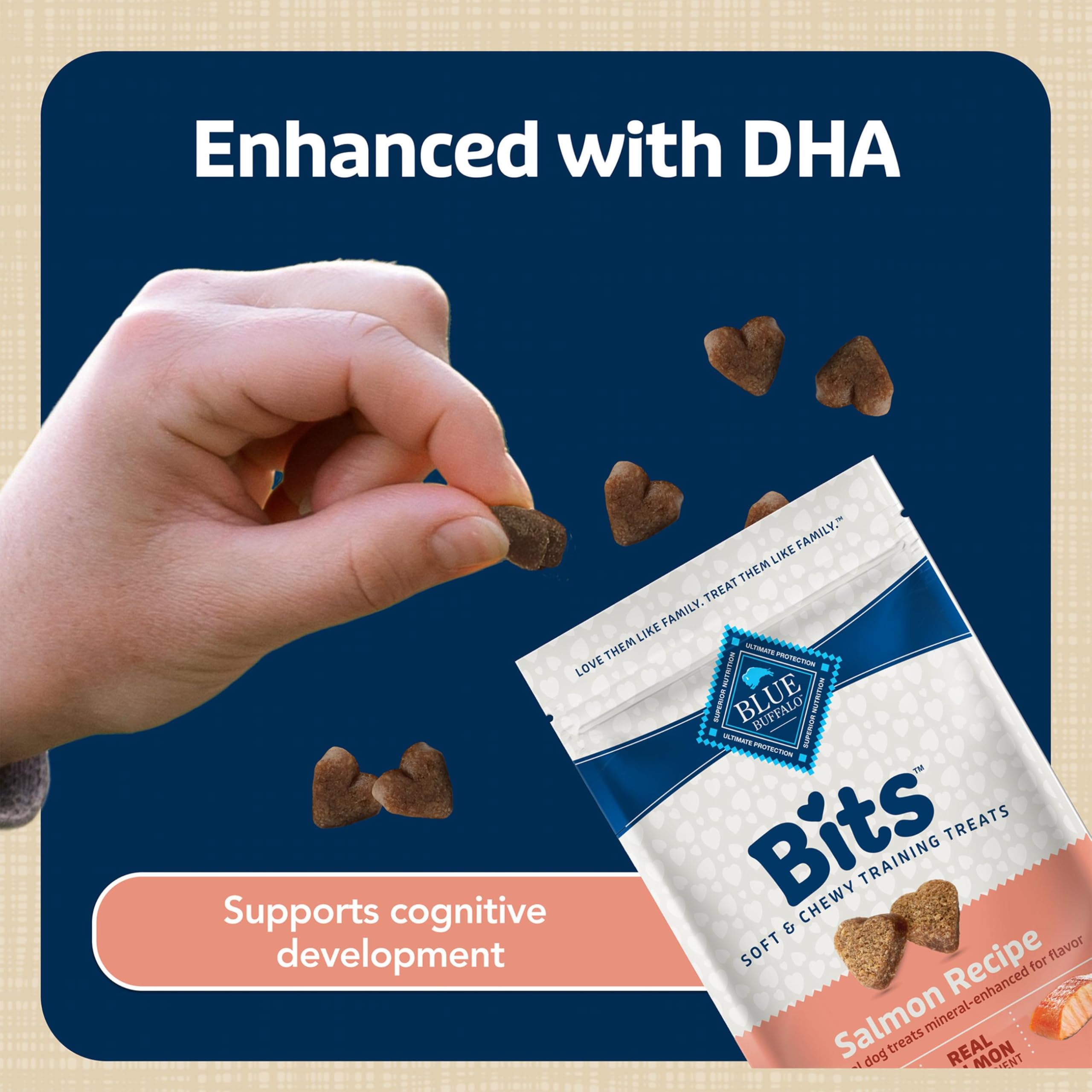 Blue Buffalo Bits Soft-Moist Omega-3 et Omega-6: peau et pelage sains.