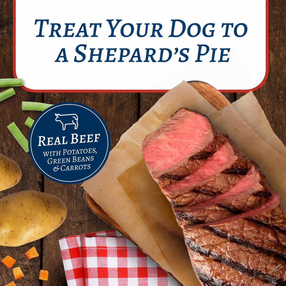 Blue Buffalo Family Favorites: boite shepherds-pie boeuf-patates, repas rassasiant.