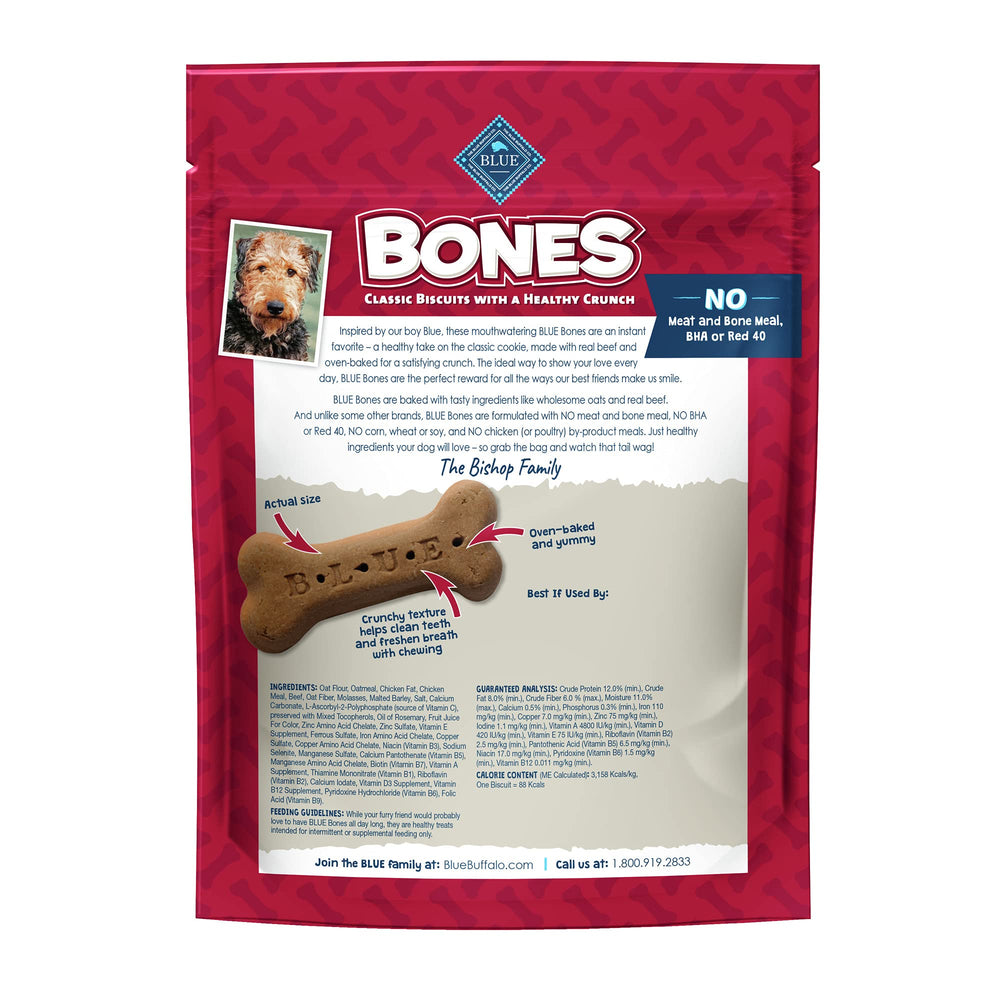 Blue Buffalo Bones – biscuits en forme d’os et ingrédients naturels.