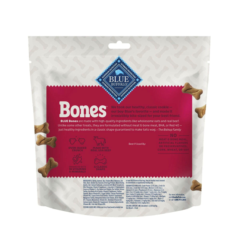Blue Buffalo Bones boeuf mini biscuits forme-os texture croquante attrayante
