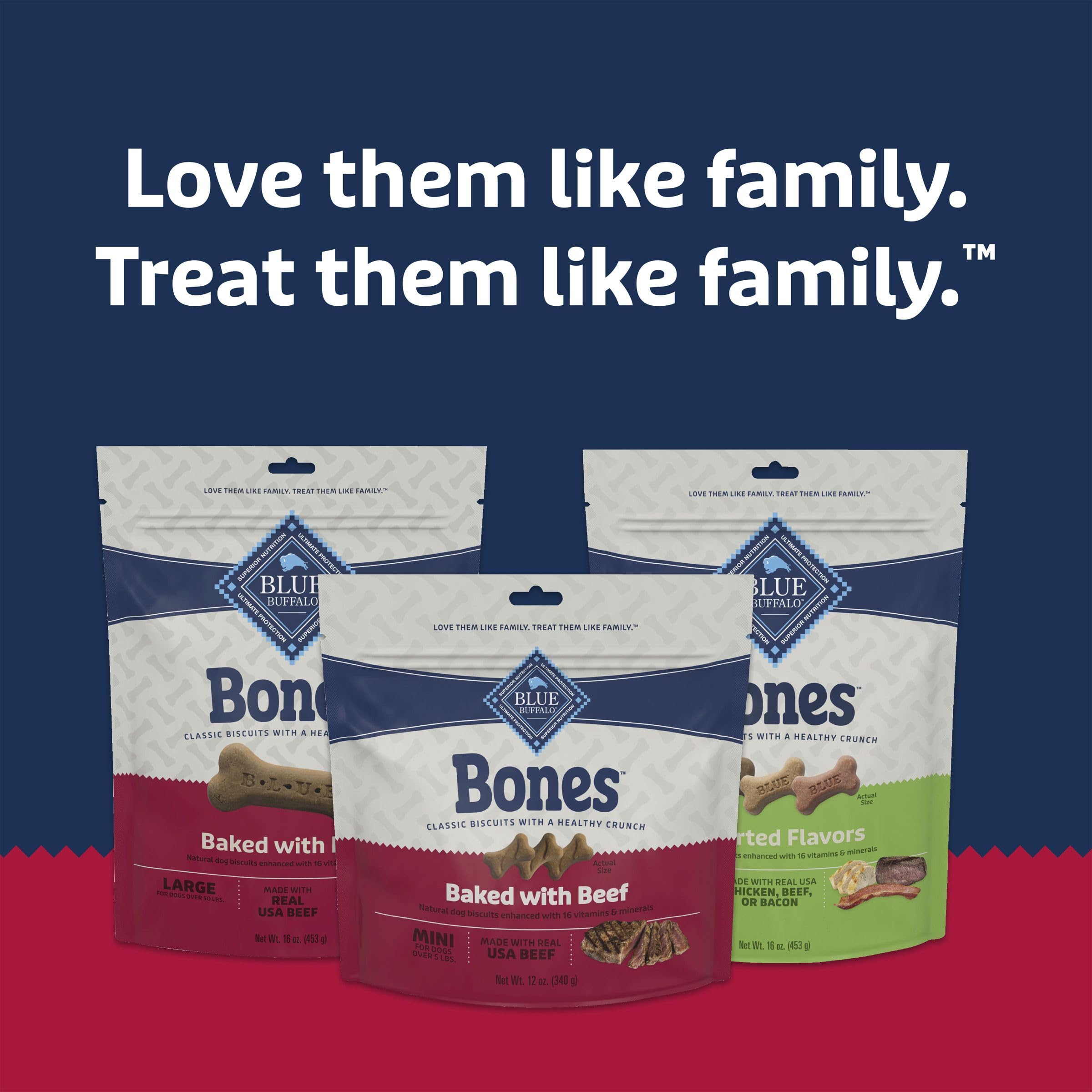 Blue Buffalo Bones forme-os biscuit croustillant pour chiens