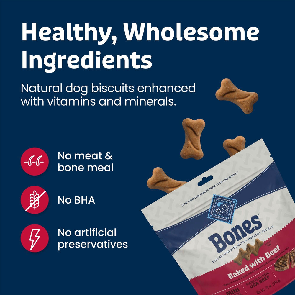 Blue Buffalo Bones mini biscuits boeuf bouchée adaptée petites mâchoires