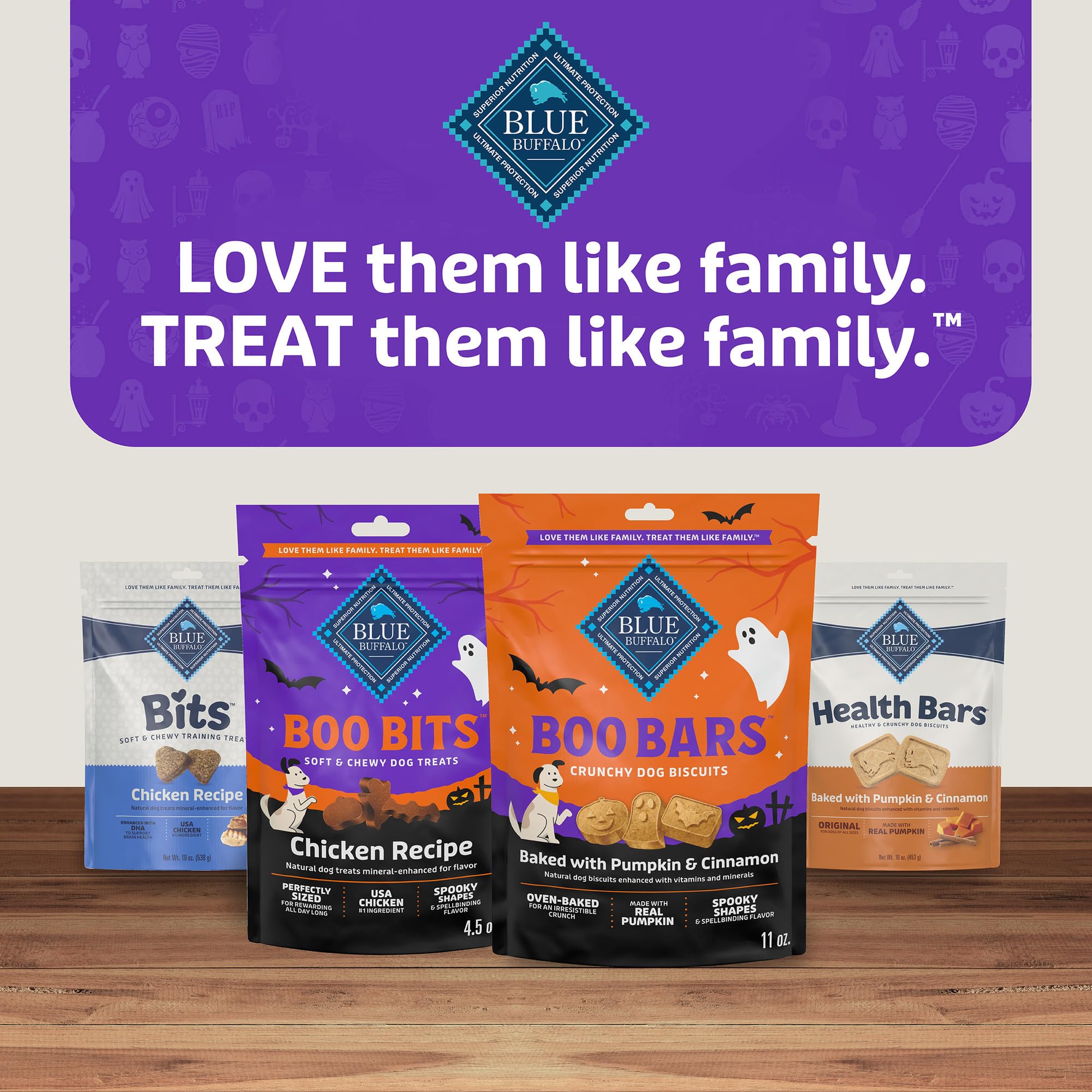 Blue Buffalo Boo Bits idéale pour gamelle quotidienne de friandises.