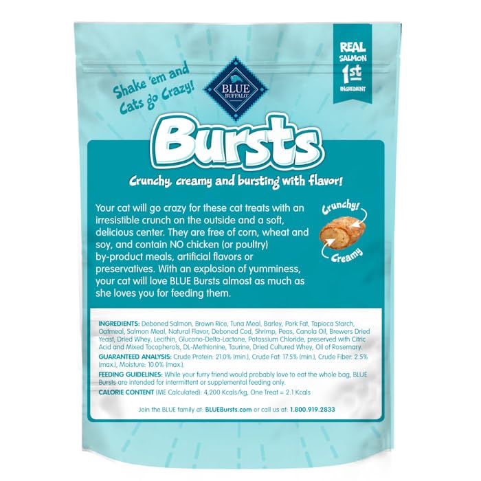 Blue Buffalo Bursts double texture croquante et crémeuse visibles.